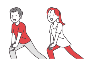 ストレッチをする男女